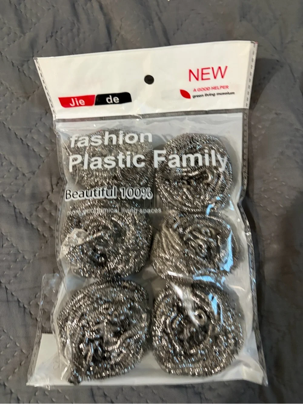 Silver Metallic Scouring Pads - Pack of 6